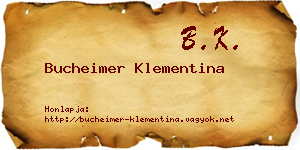 Bucheimer Klementina névjegykártya